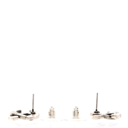 Chanel Textured CC Earrings Silver 4 of 5