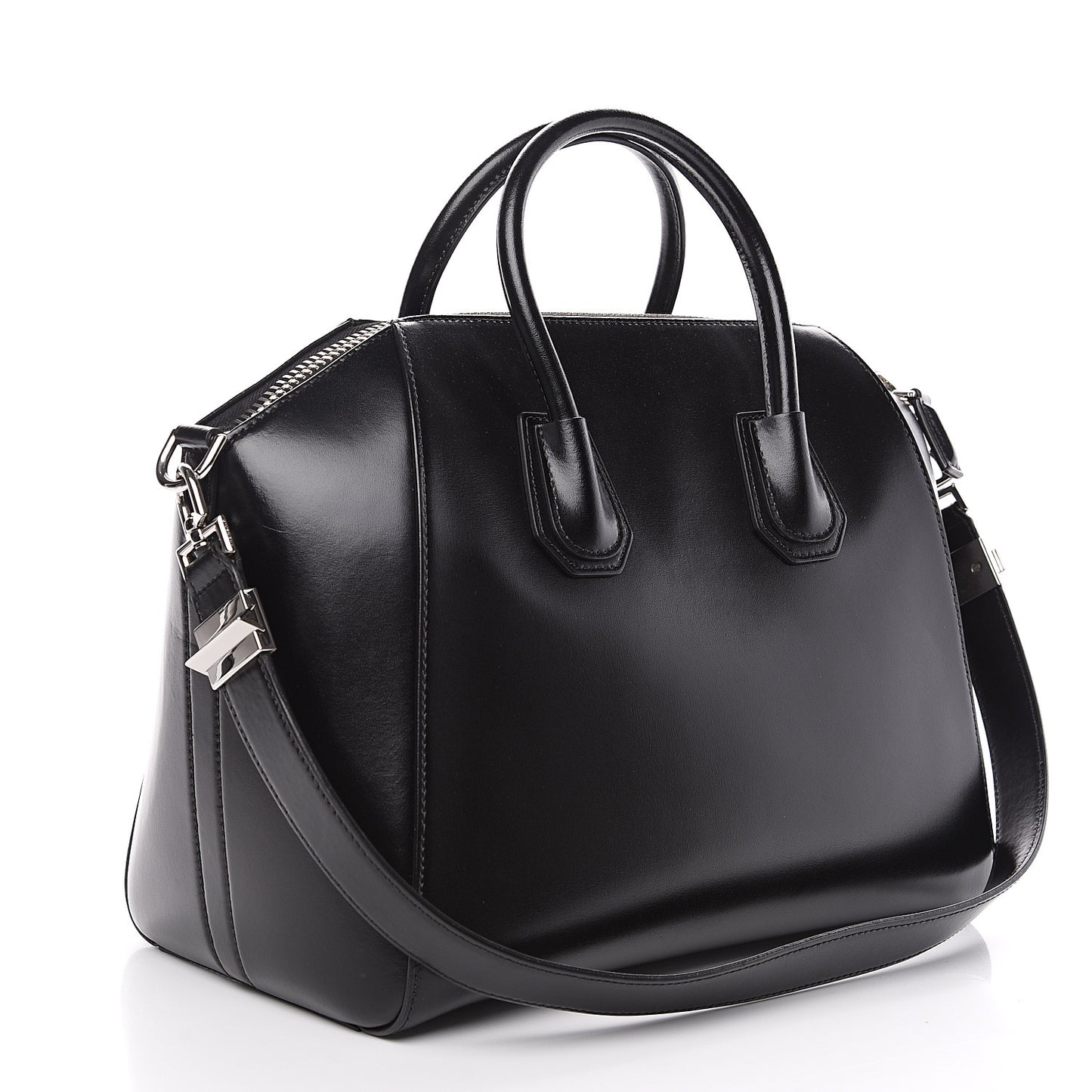 Shiny Lord Calfskin Medium Antigona Black