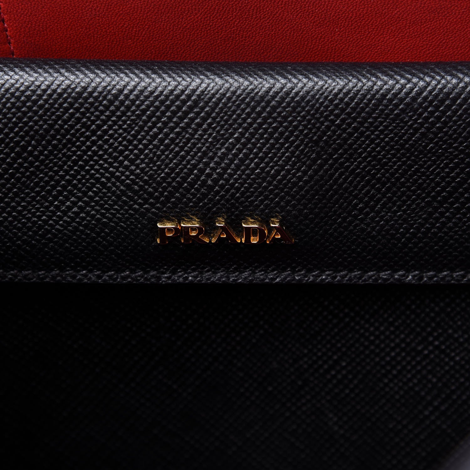 Prada Saffiano Cuir Medium Double Bag Black Fuoco 8 of 11