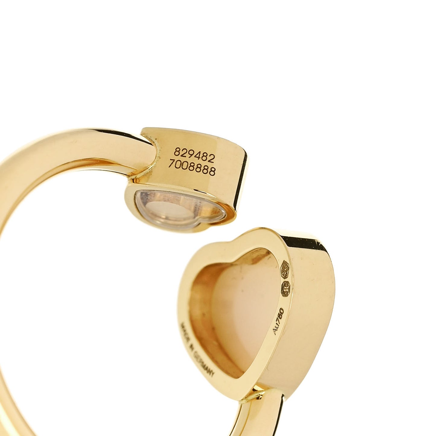 18K Yellow Gold Diamond Mother of Pearl Happy Hearts Ring 53 6.25