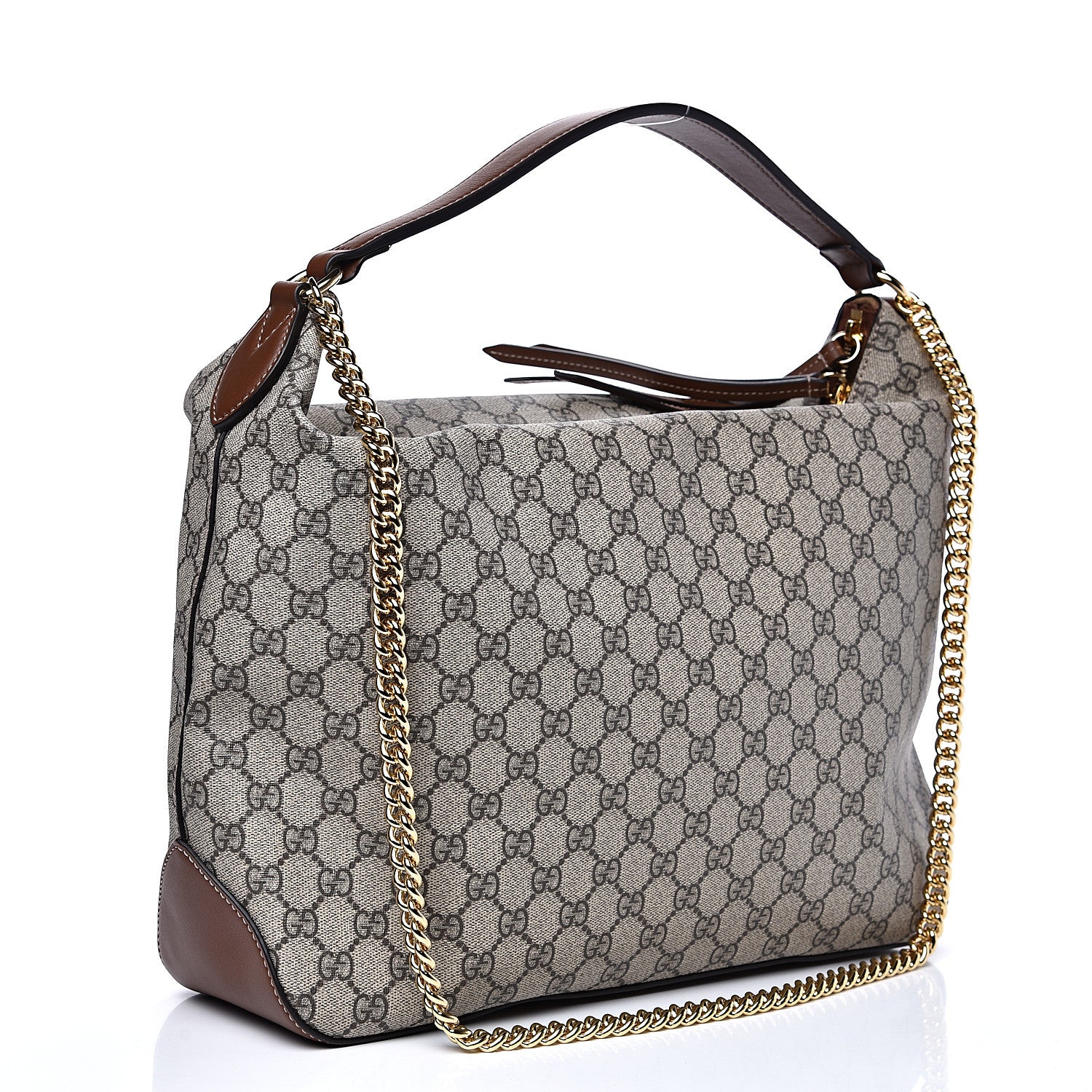 Gucci GG Supreme Monogram Large Linea A Hobo Light Brown 2 of 9