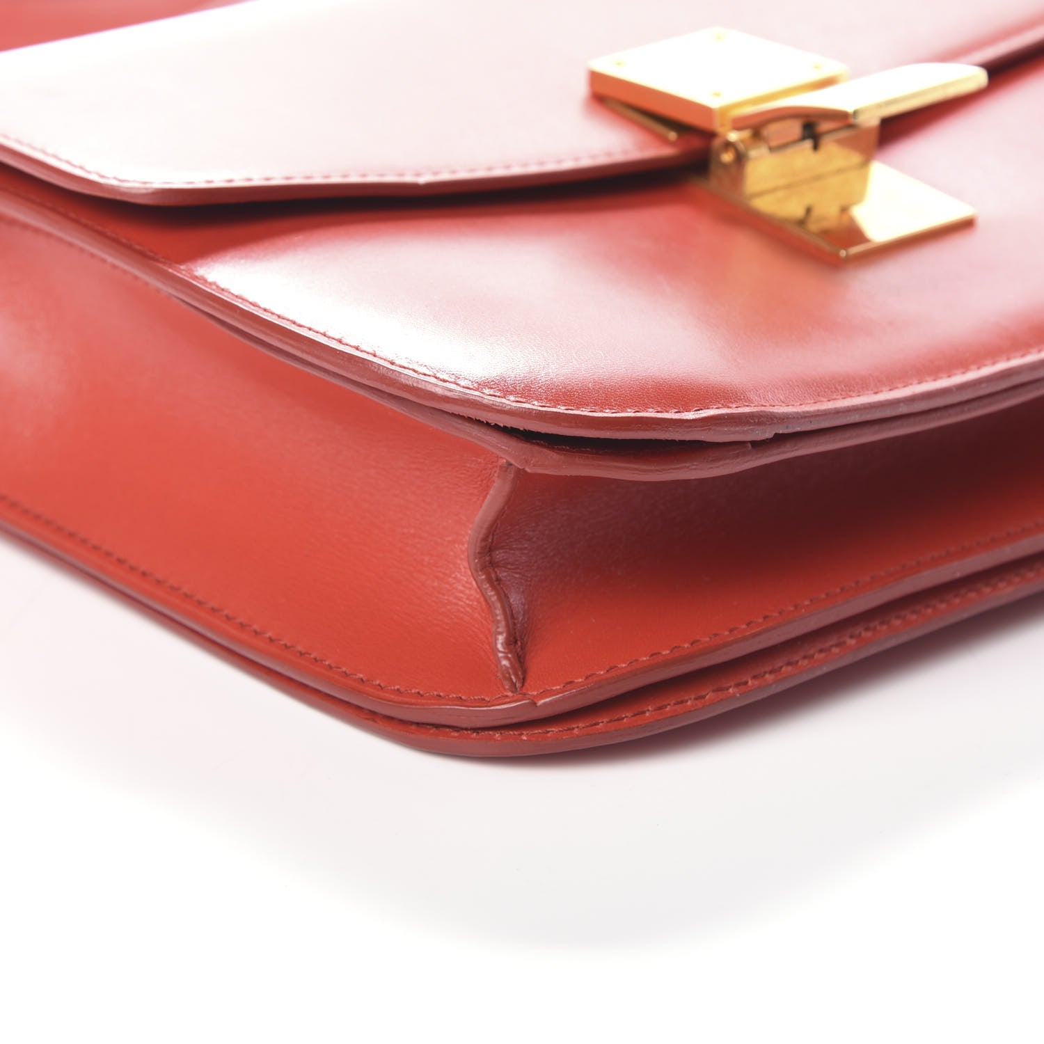 Celine Box Calfskin Medium Classic Box Flap Bag Red 7 of 8