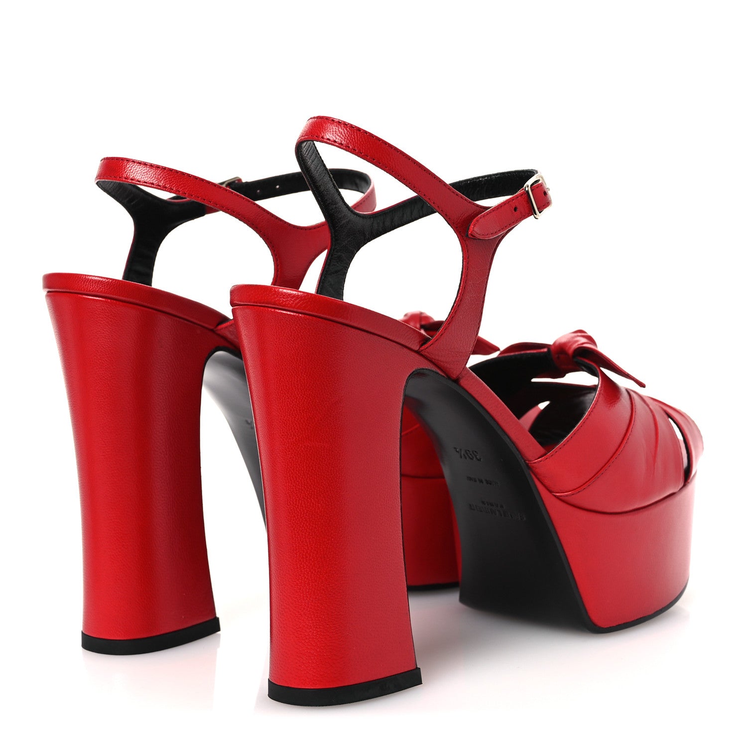 Saint Laurent Goatskin Candy 80 Platform Sandals 39.5 New Red 5 of 12