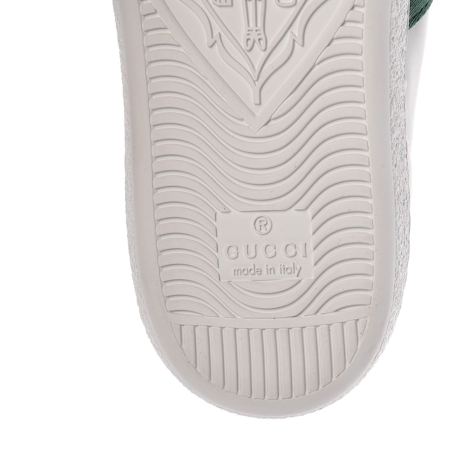 Gucci Calfskin Ayers Bee Embroidered Womens Ace Sneakers 35 White Green 6 of 10