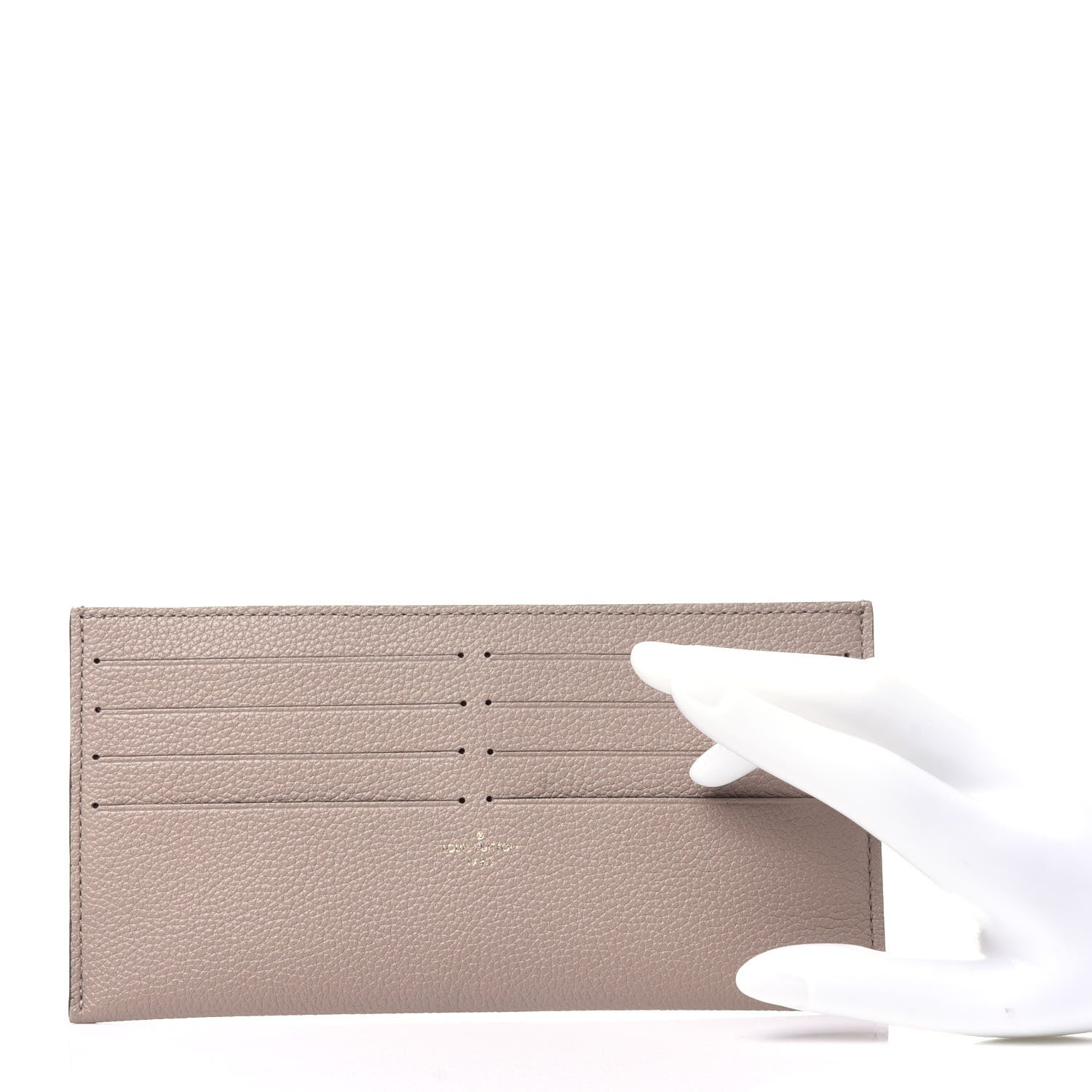 Louis Vuitton Calfskin Felicie Chain Wallet Card Holder Insert Tourterelle 2 of 8
