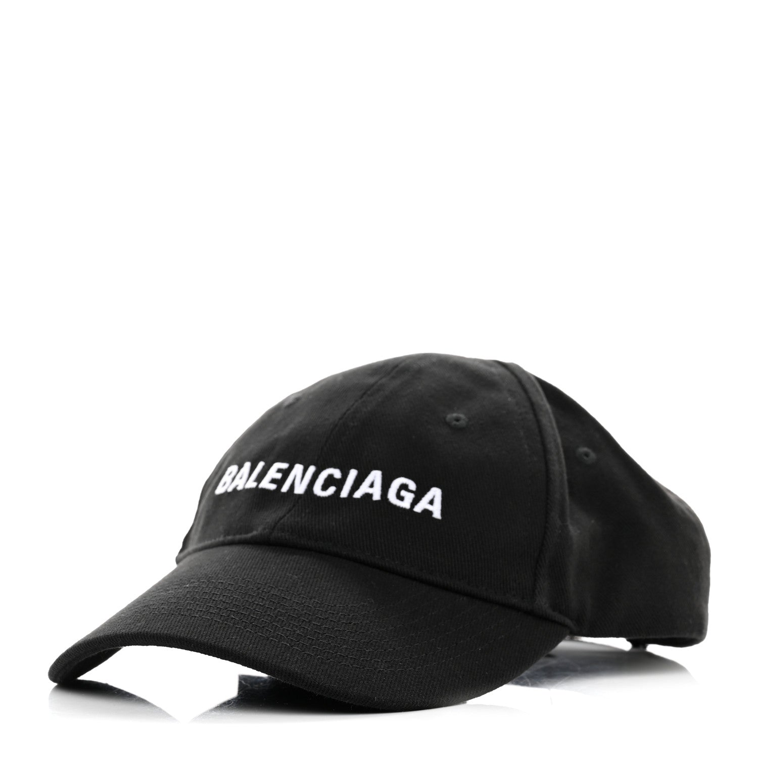 Balenciaga Bio Cotton Logo Classic Baseball Cap 59 L Black White 1 of 9