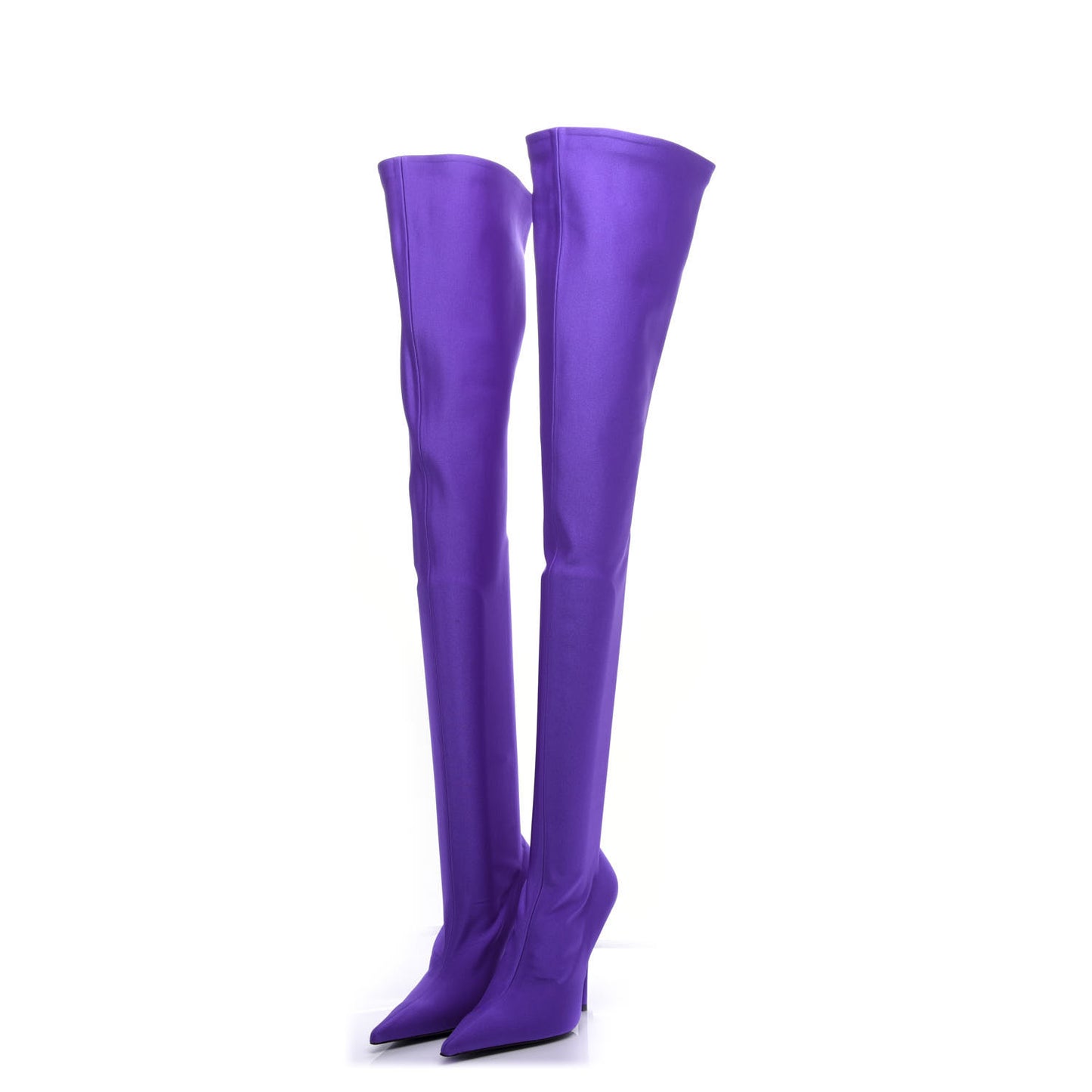 Spandex Pointed Toe Knife Thigh High Boots 35 Violet