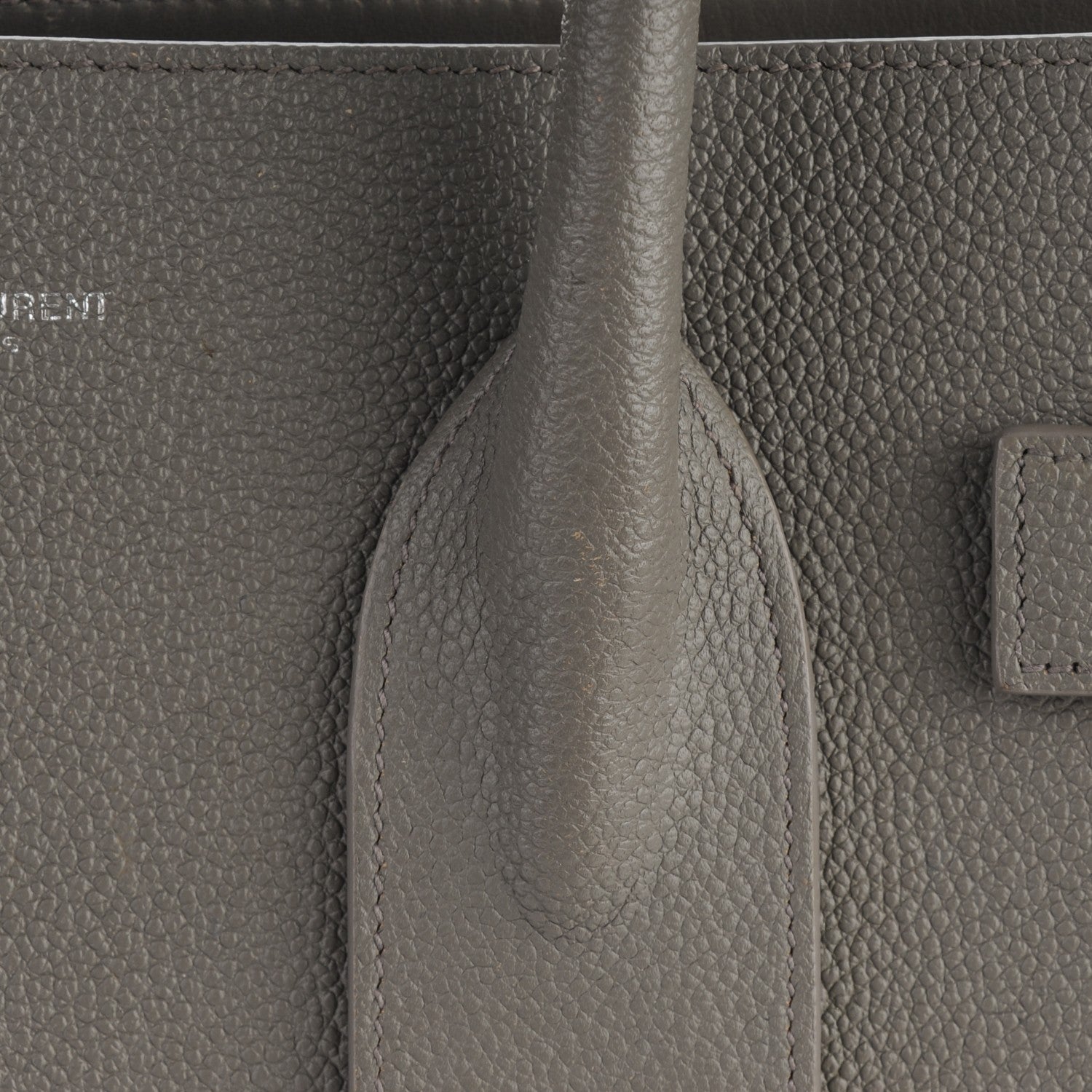 Saint Laurent Grained Calfskin Small Sac De Jour Fog 9 of 13