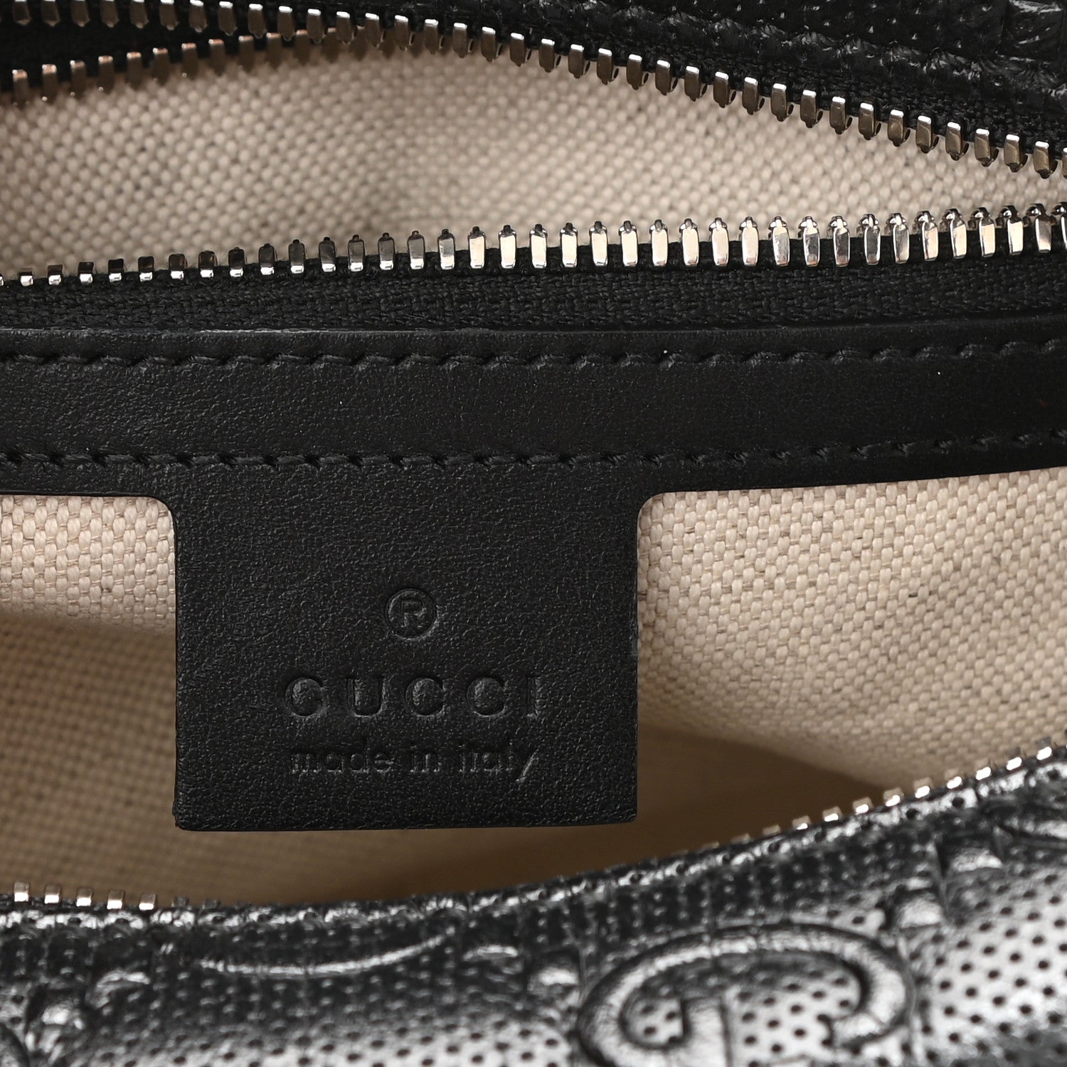 Gucci Calfskin GG Tennis Embossed Square Messenger Bag Black 6 of 8