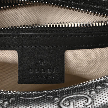 Gucci Calfskin GG Tennis Embossed Square Messenger Bag Black 6 of 8