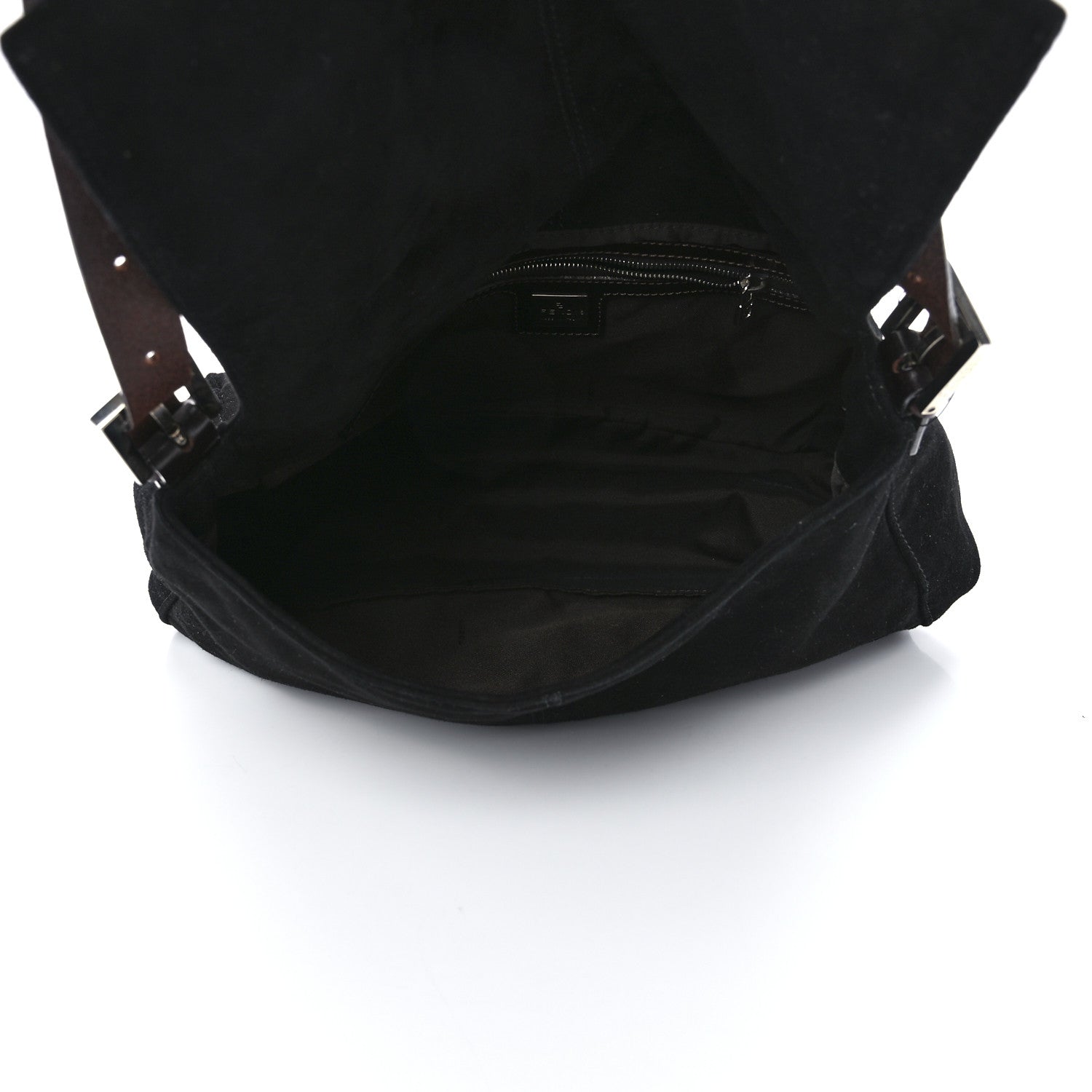 Fendi Suede Calfskin Mama Baguette Black 5 of 13