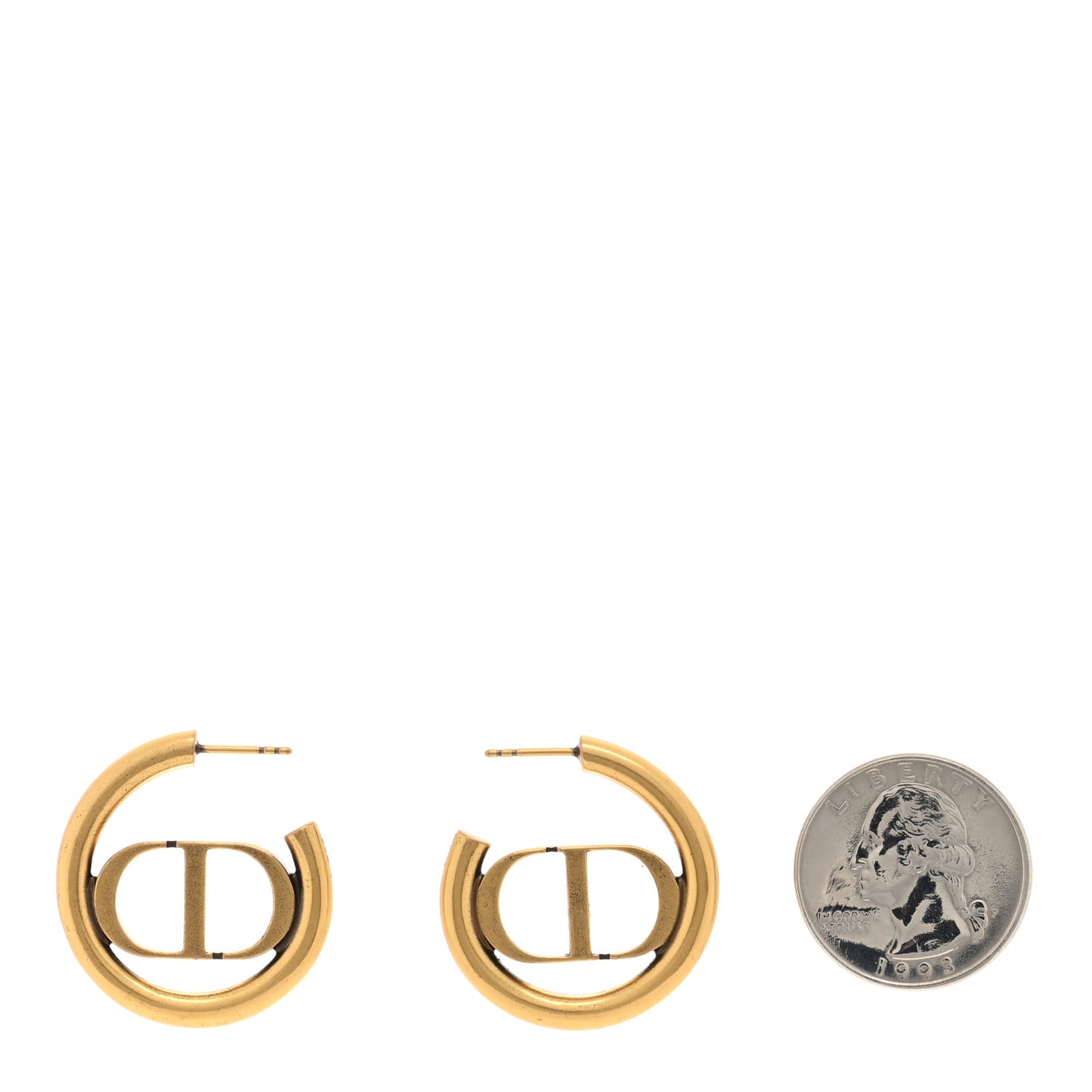 Metal 30 Montaigne Hoop Earrings Aged Gold