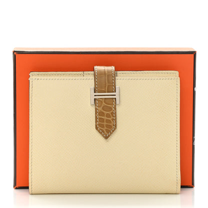 Hermes Epsom Shiny Alligator Bearn Touch Compact Wallet Nata Sable 11 of 11