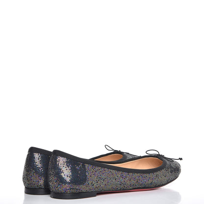 Christian Louboutin Glitter Spotlight Rosella Flats 38 Blue Khol Black 4 of 11