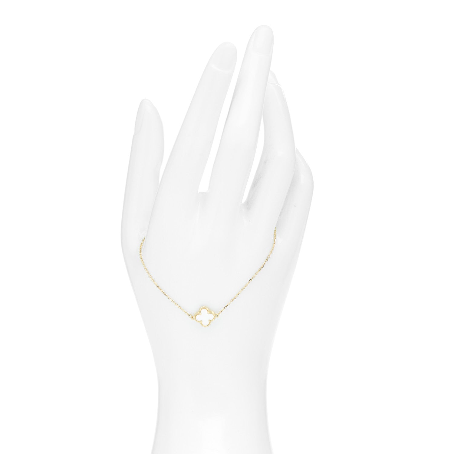 Van Cleef & Arpels 18K Yellow Gold Mother of Pearl Sweet Alhambra Bracelet 2 of 5