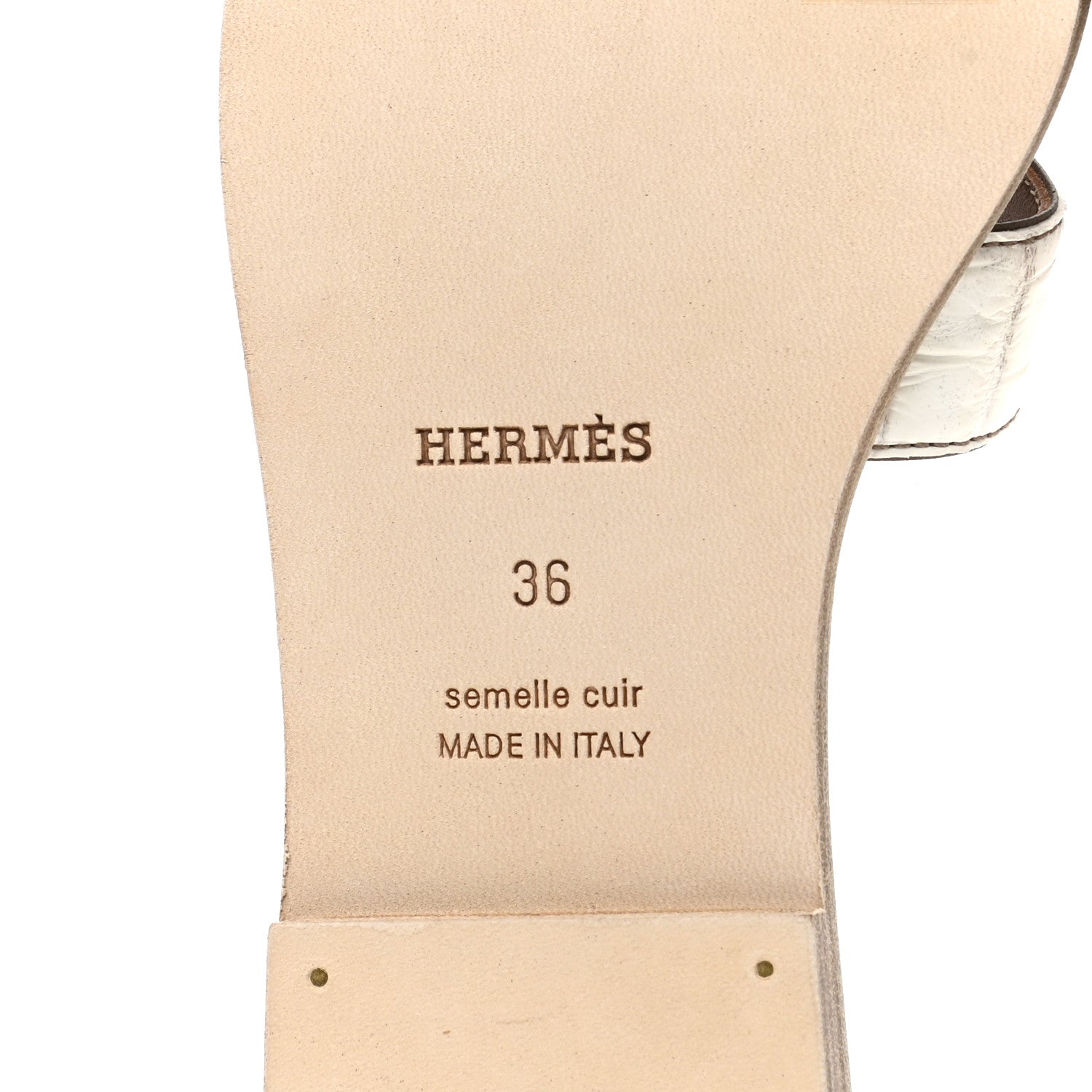 Hermes Matte Niloticus Crocodile Himalaya Oran Sandals 36 Blanc 6 of 8