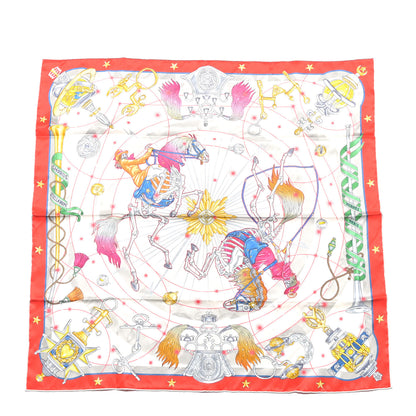 Hermes Silk Chorus Stellarum Scarf 70 Rouge White Multicolor 1 of 6