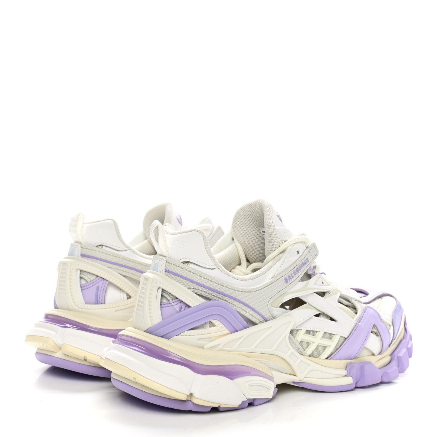 Rubber Mesh Tri-Color Womens Track.2 Open Sneakers 36 Lilac Beige Light Grey