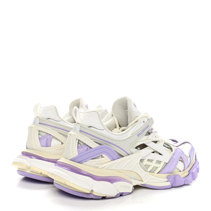 Balenciaga Rubber Mesh Tri-Color Womens Track.2 Open Sneakers 36 Lilac Beige Light Grey 4 of 9