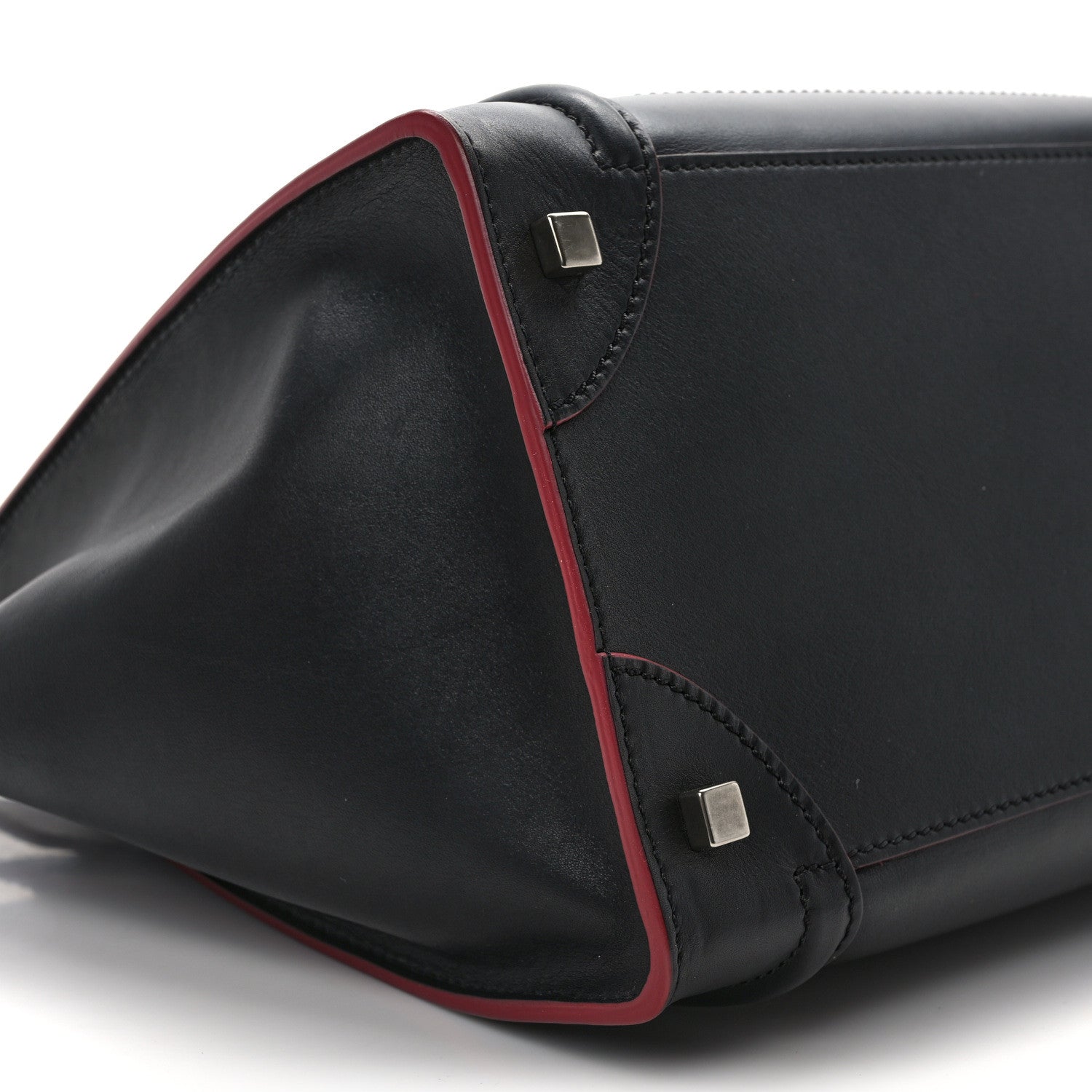 Celine Smooth Calfskin Mini Luggage Black Pink Trim 8 of 13