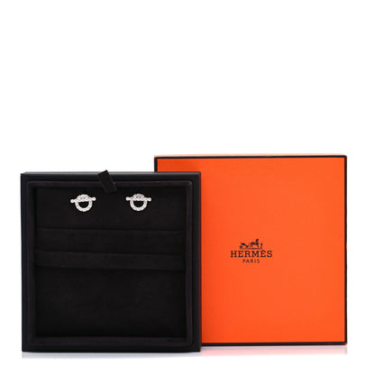 Hermes 18K White Gold Diamond Finesse Earrings 6 of 6