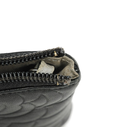 Chanel Lambskin Camellia Embossed Key Holder Case Black 8 of 9