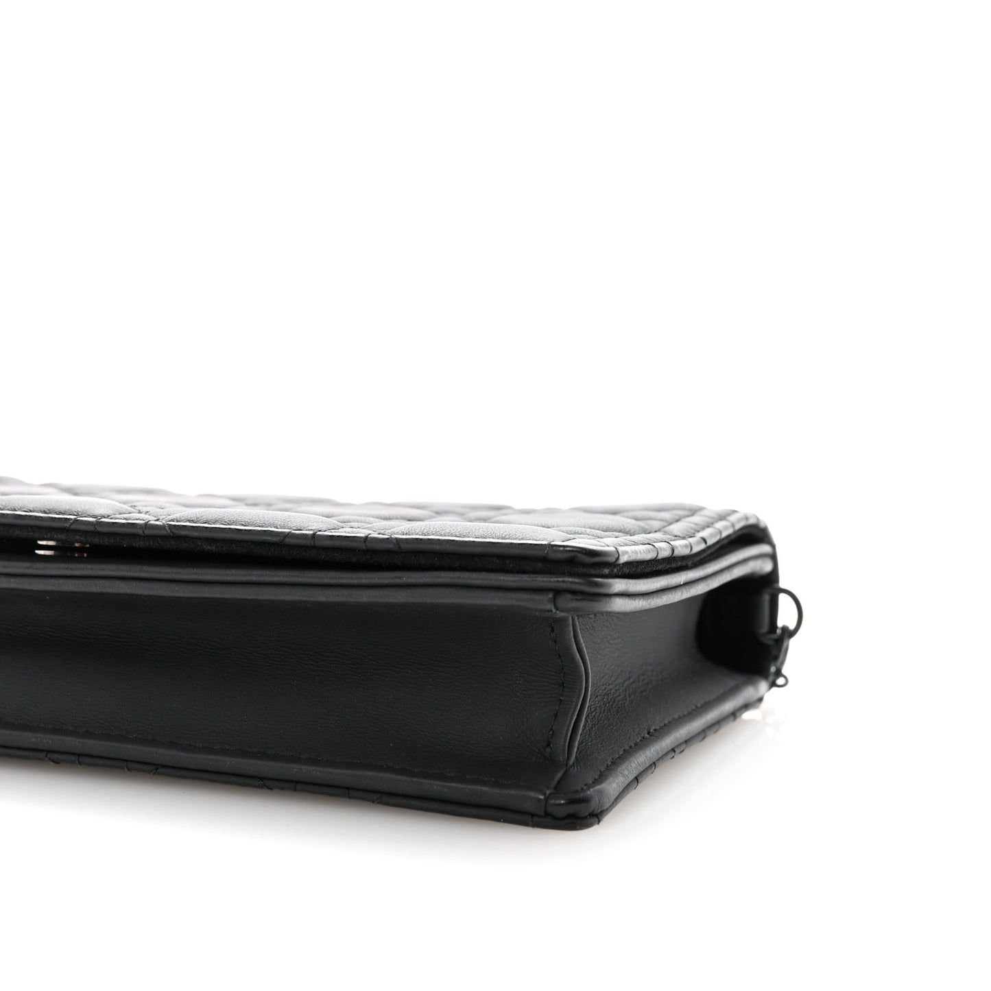 Ultra Matte Calfskin Cannage Lady Dior Pouch Black