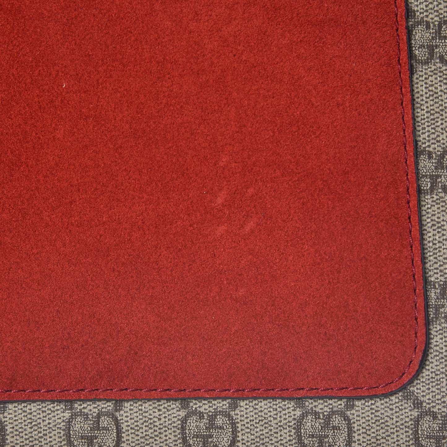 GG Supreme Monogram Suede Cudu Medium Dionysus Shoulder Bag Beige Ebony Vulcanic Red