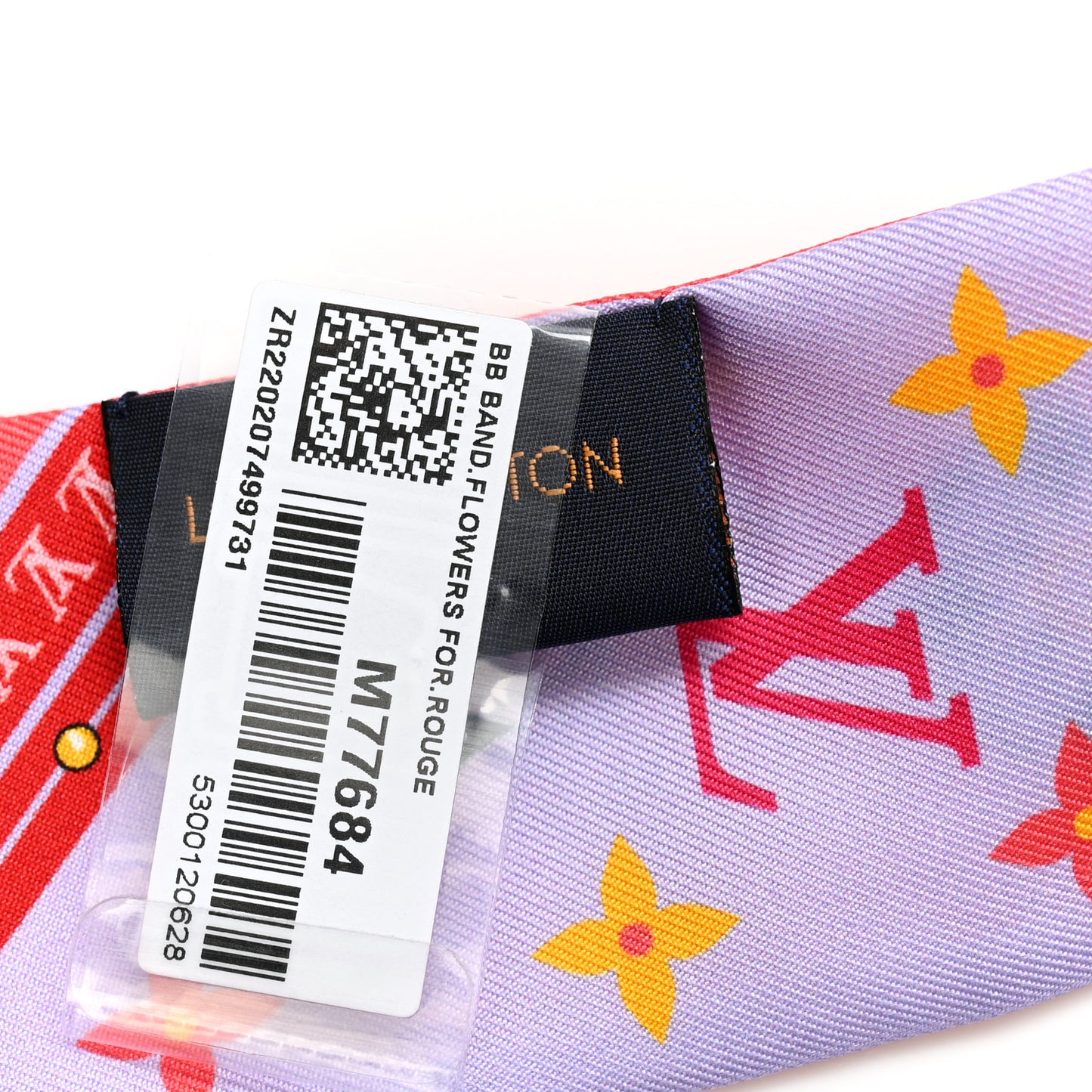 Silk Monogram Flowers Forever Bandeau Red