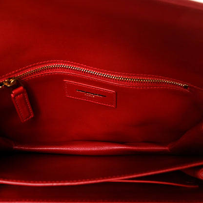 Saint Laurent Smooth Calfskin Le Maillon Satchel Rouge Eros 5 of 12