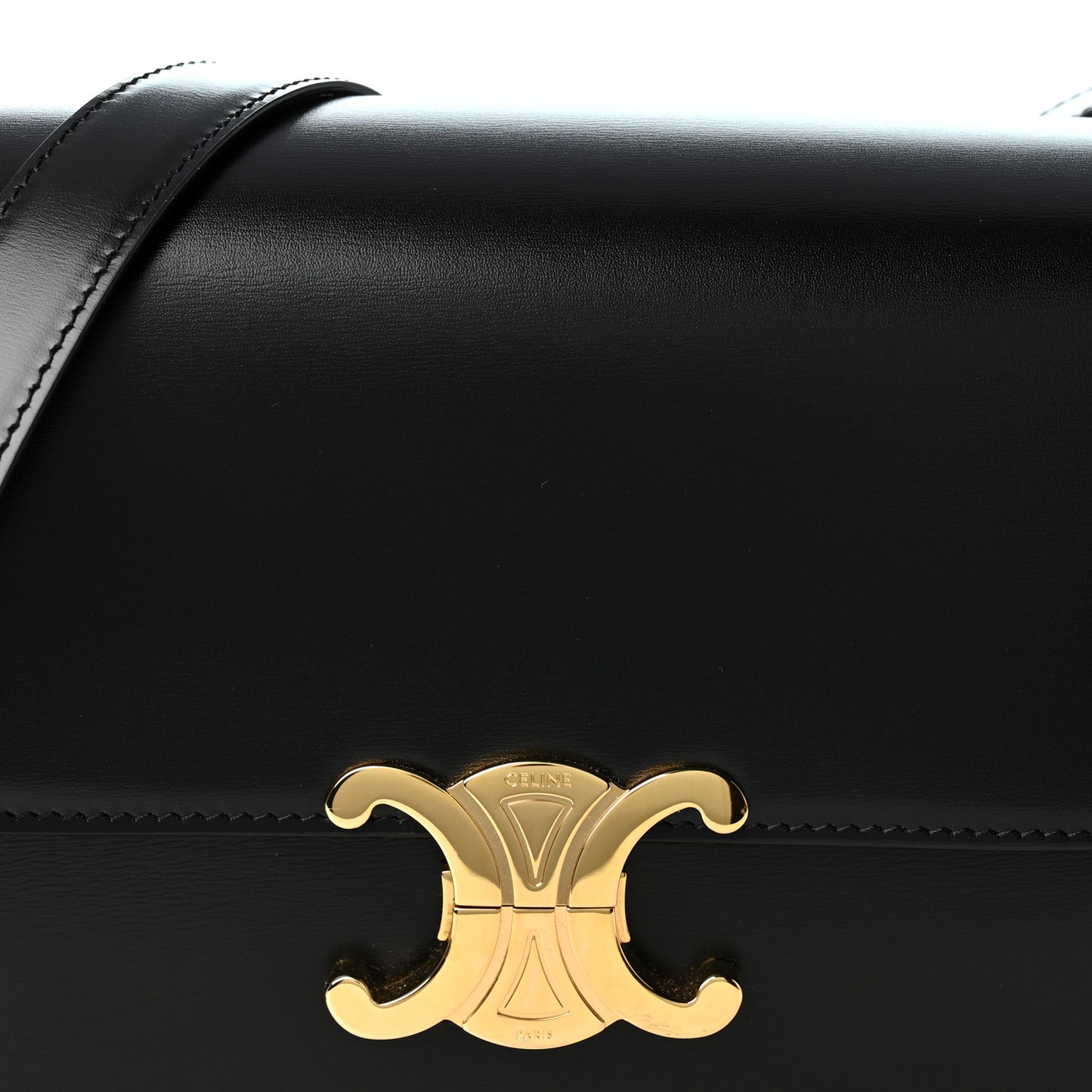 Shiny Calfskin Medium Triomphe Black