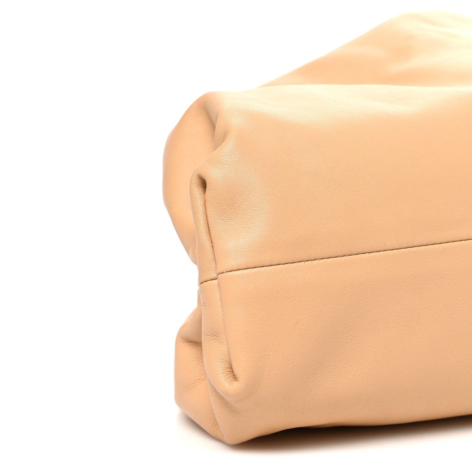 Bottega Veneta Smooth Butter Calf The Pouch Oversized Clutch Almond Almond 10 of 11