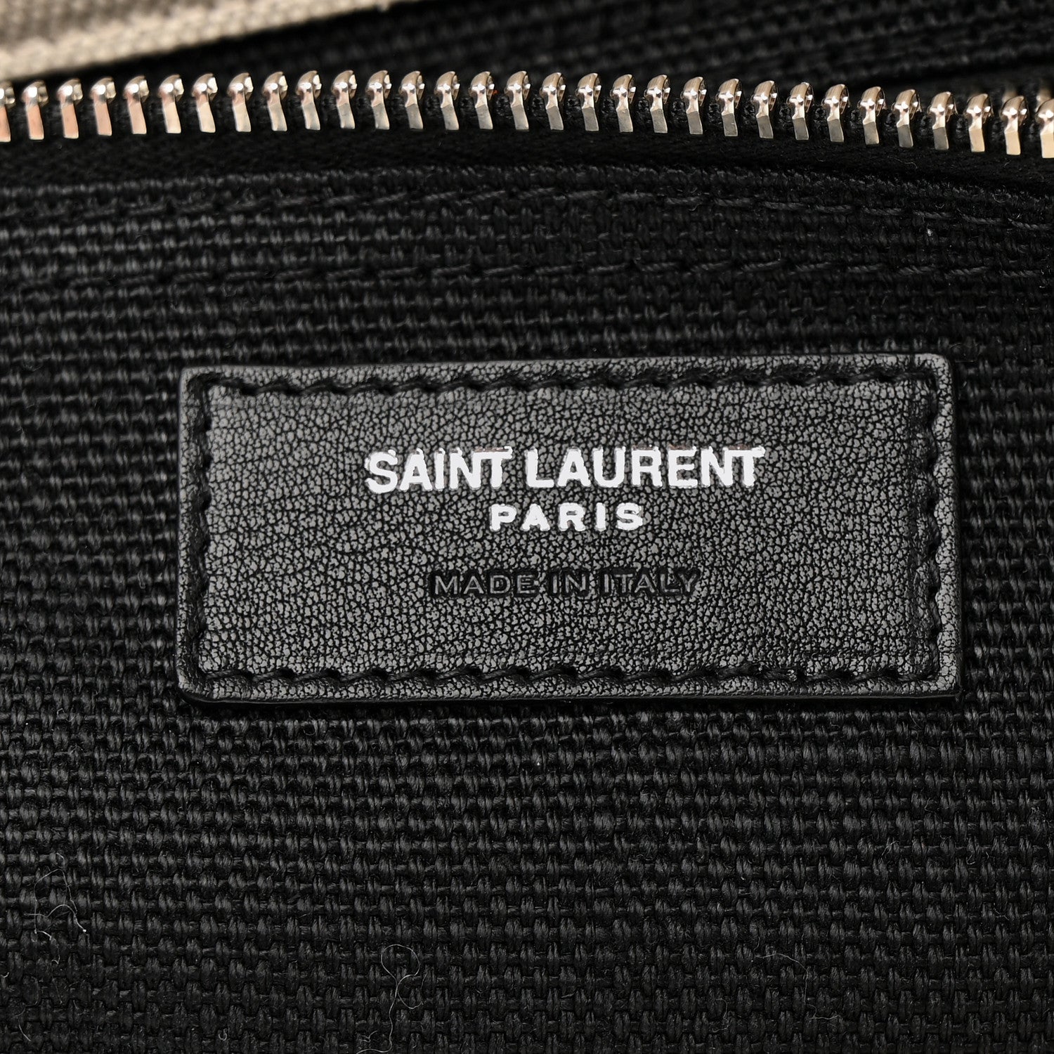 Saint Laurent Linen Calfskin Rive Gauche Tote White Black 6 of 10