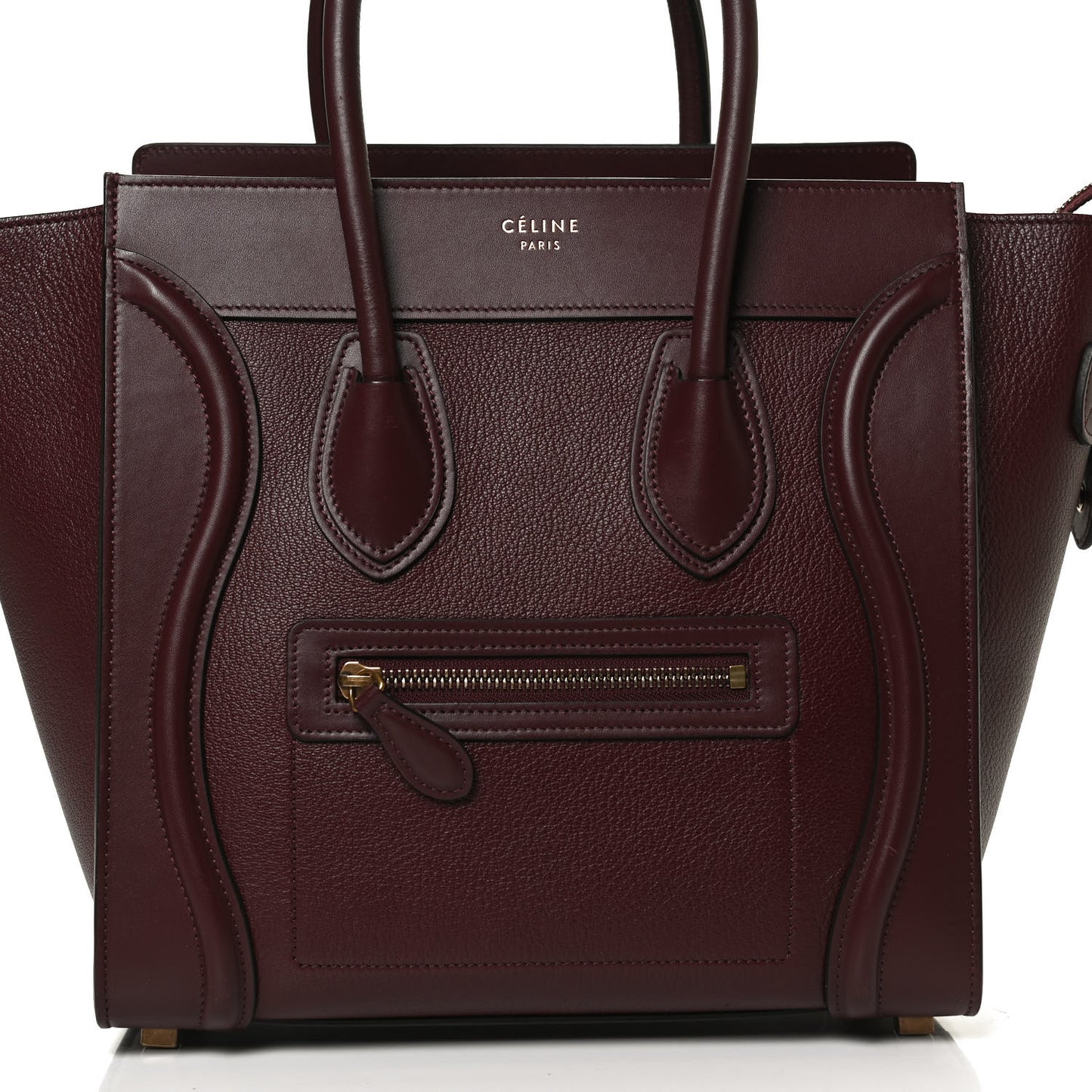 Goatskin Calfskin Micro Luggage Burgundy
