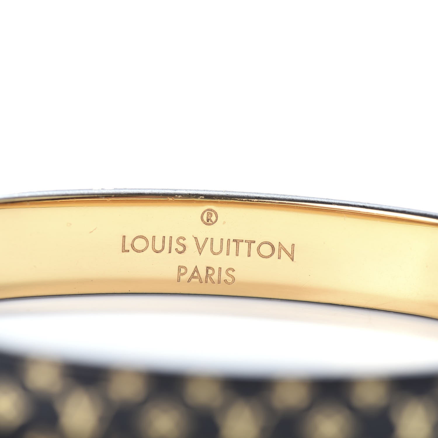 Louis Vuitton Monogram Nanogram Cuff M Black Gold 4 of 5