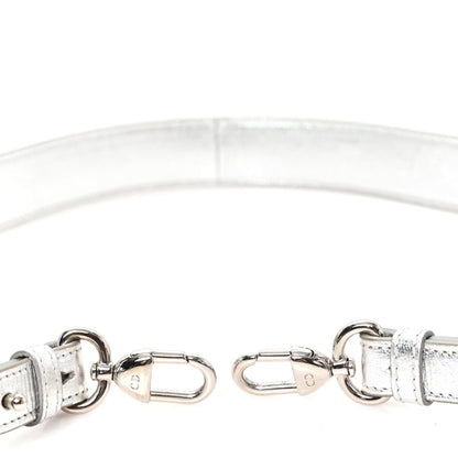 Christian Dior Metallic Grained Calfskin Lucky Badges Shoulder Strap  Silver 3 of 3