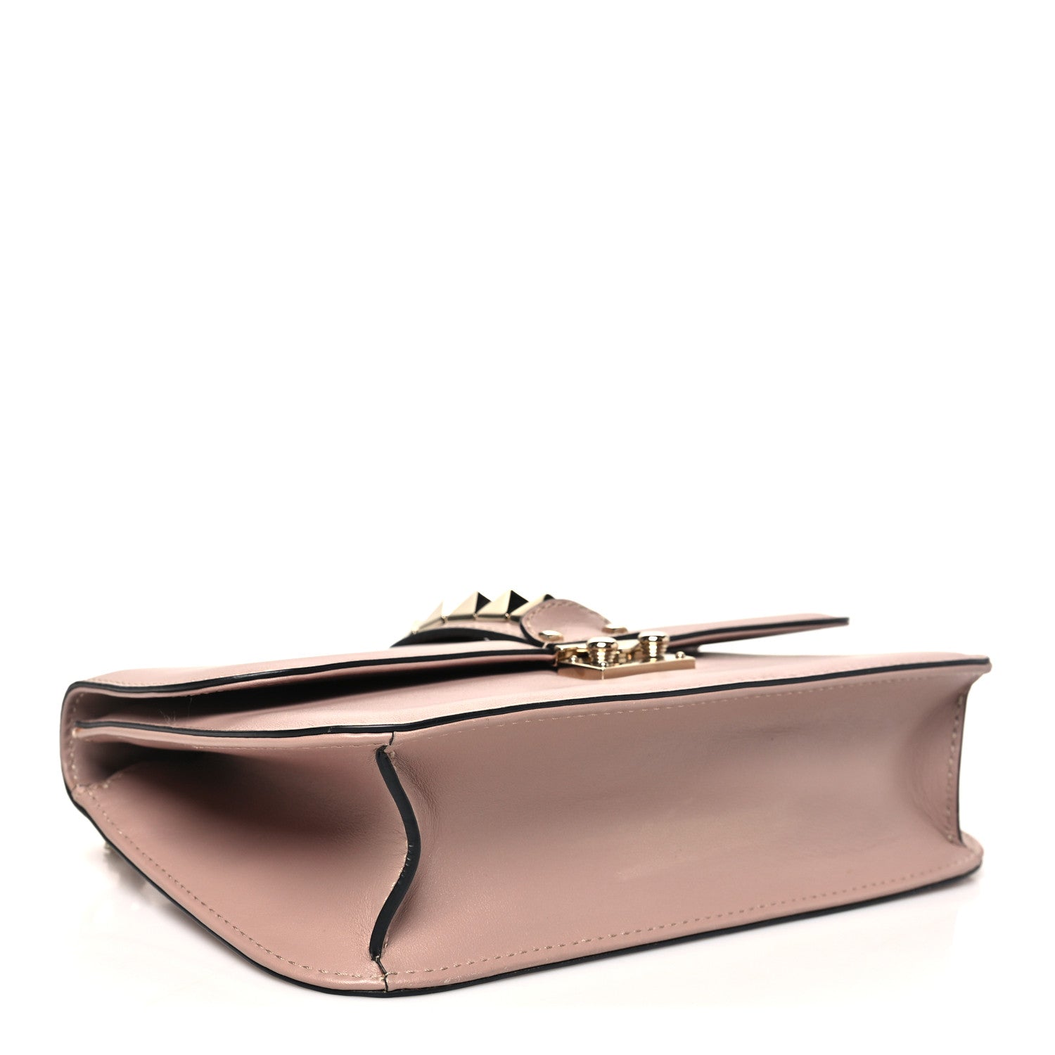 Valentino Garavani Vitello Medium Glam Lock Rockstud Flap Poudre 4 of 9