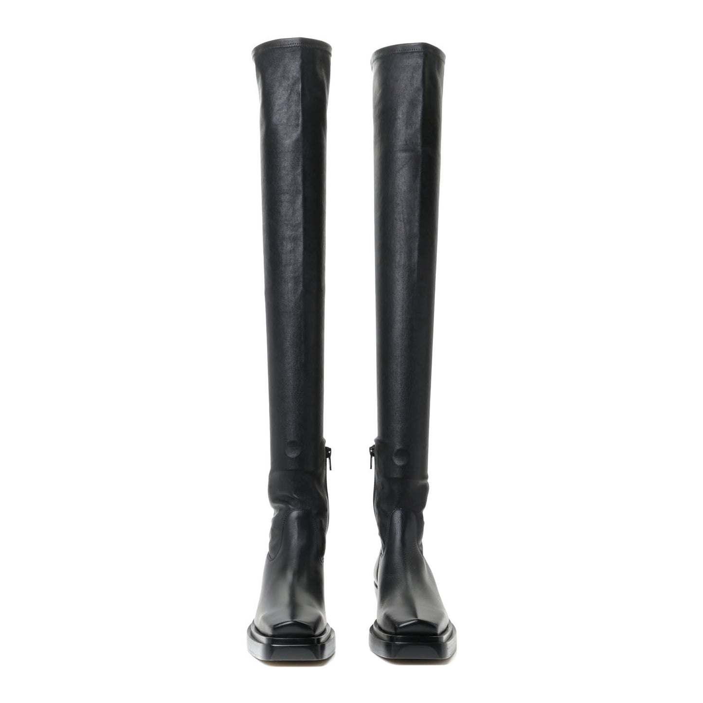 Calfskin Nappa Lean Over The Knee Boots 37.5 Black