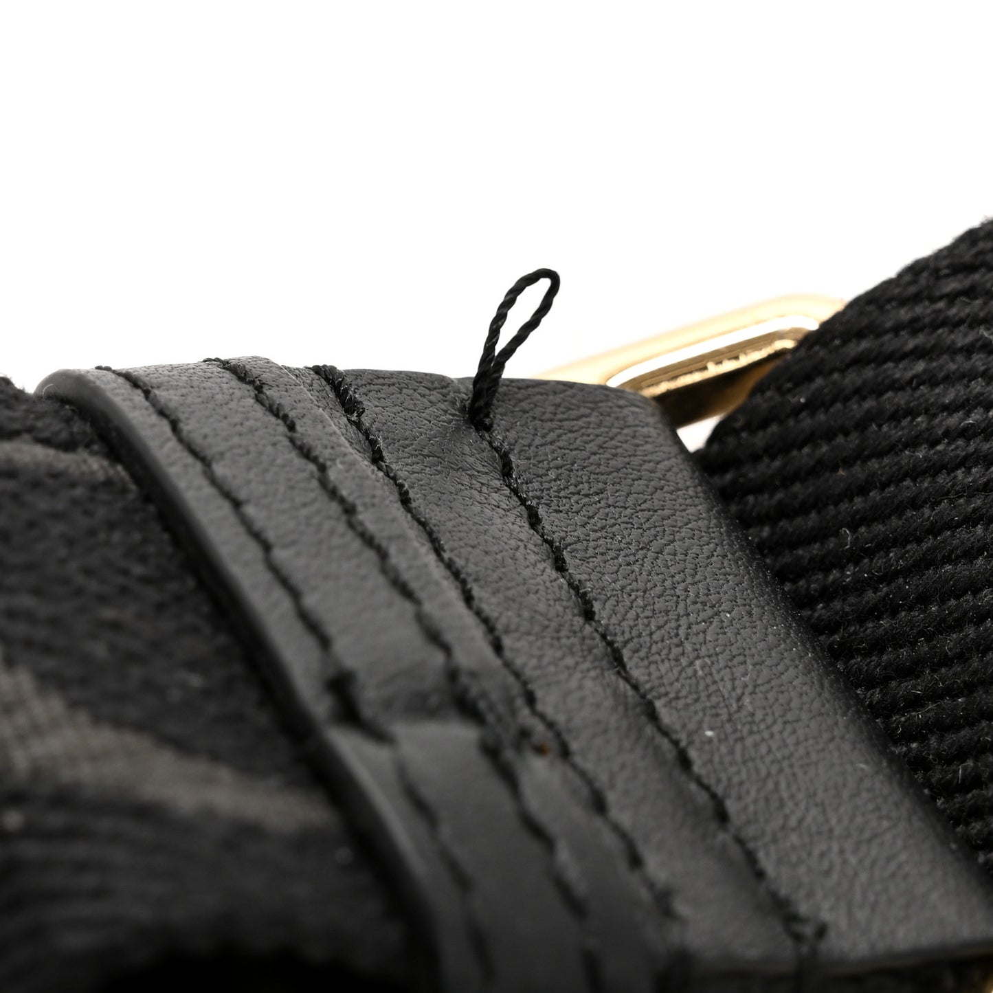 Calfskin Jacquard Webbing Anagram Strap Black