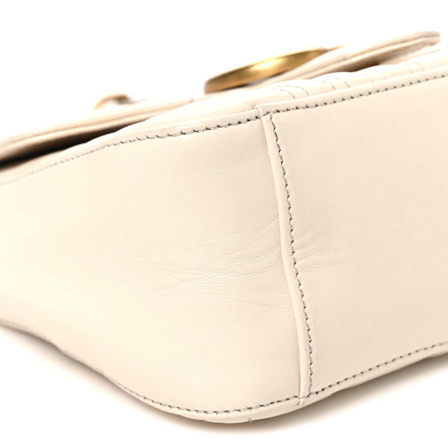 Calfskin Matelasse Mini GG Marmont Top Handle Shoulder Bag White