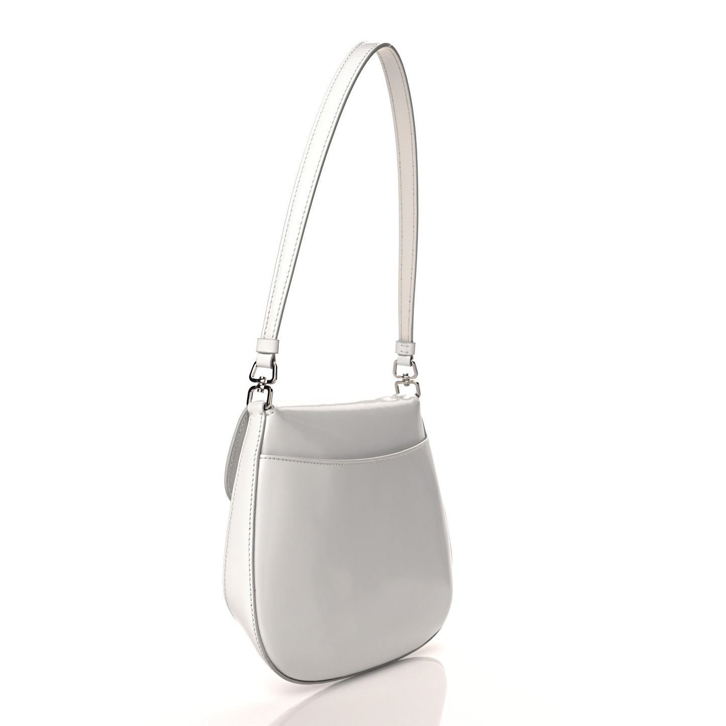 Spazzolato Cleo Flap Shoulder Bag White