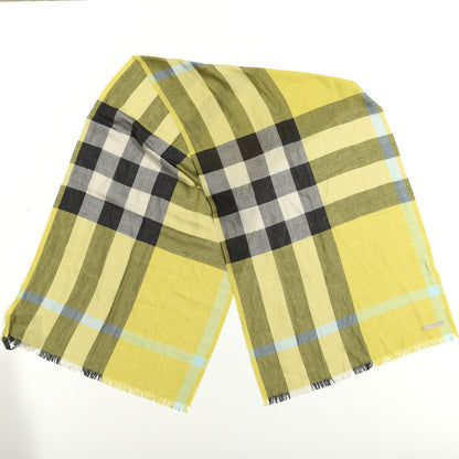 Burberry Silk Cashmere Half Mega Check Scarf Green Cream 2 of 4