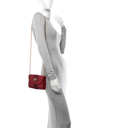 Gucci Textured Calfskin Web Mini Rajah Slim Flap Shoulder Bag Romantic Cherry 2 of 11