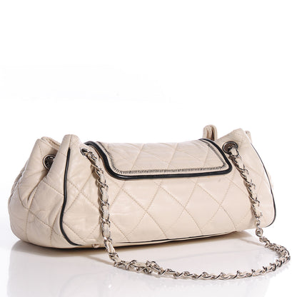 Chanel Lambskin Quilted East West Accordion Flap Ivory 3 of 8