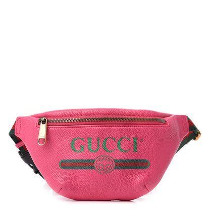 Gucci Grained Calfskin Small Logo Belt Bag Box Pink Green 1 of 11