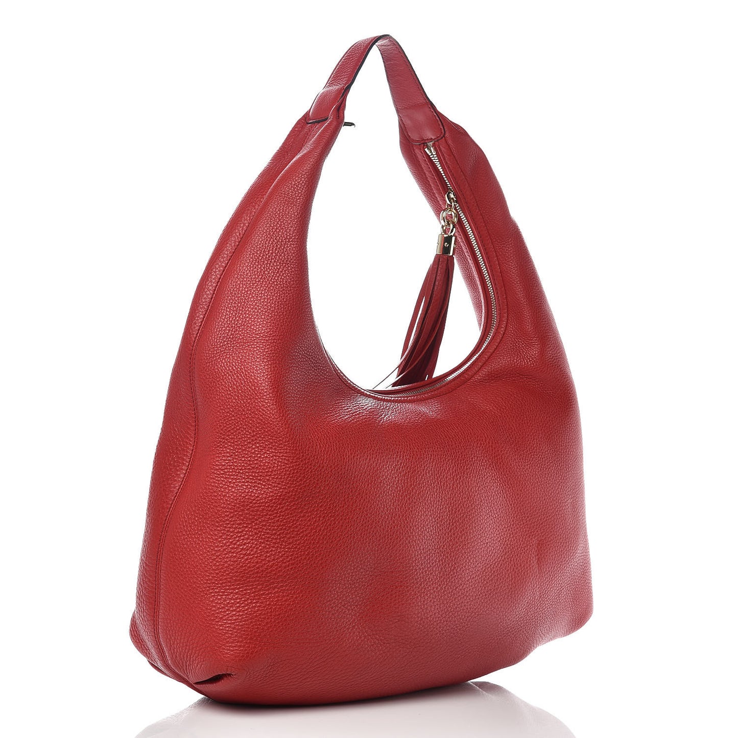 Pebbled Calfskin Large Soho Hobo Red