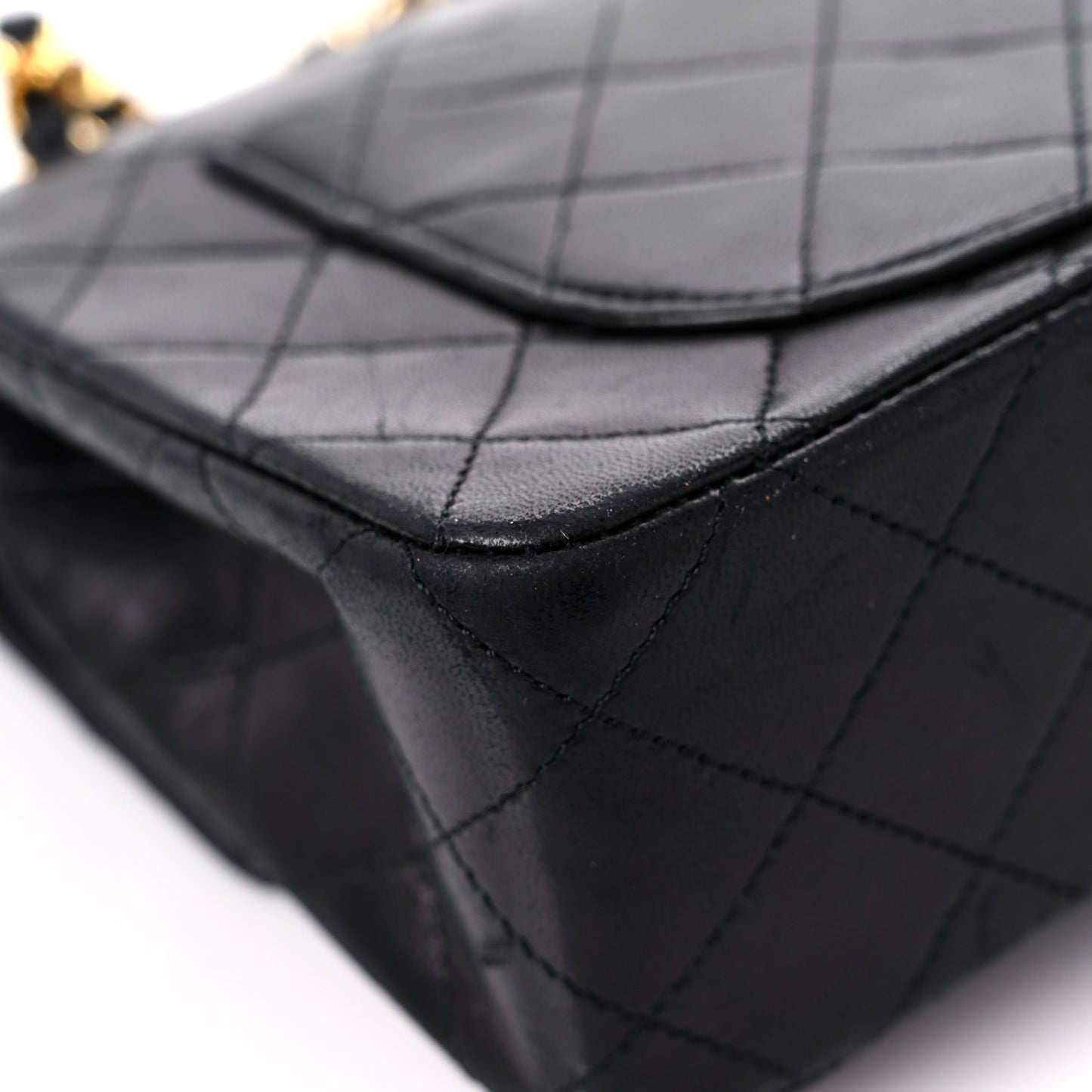 Lambskin Quilted Small Double Flap Black
