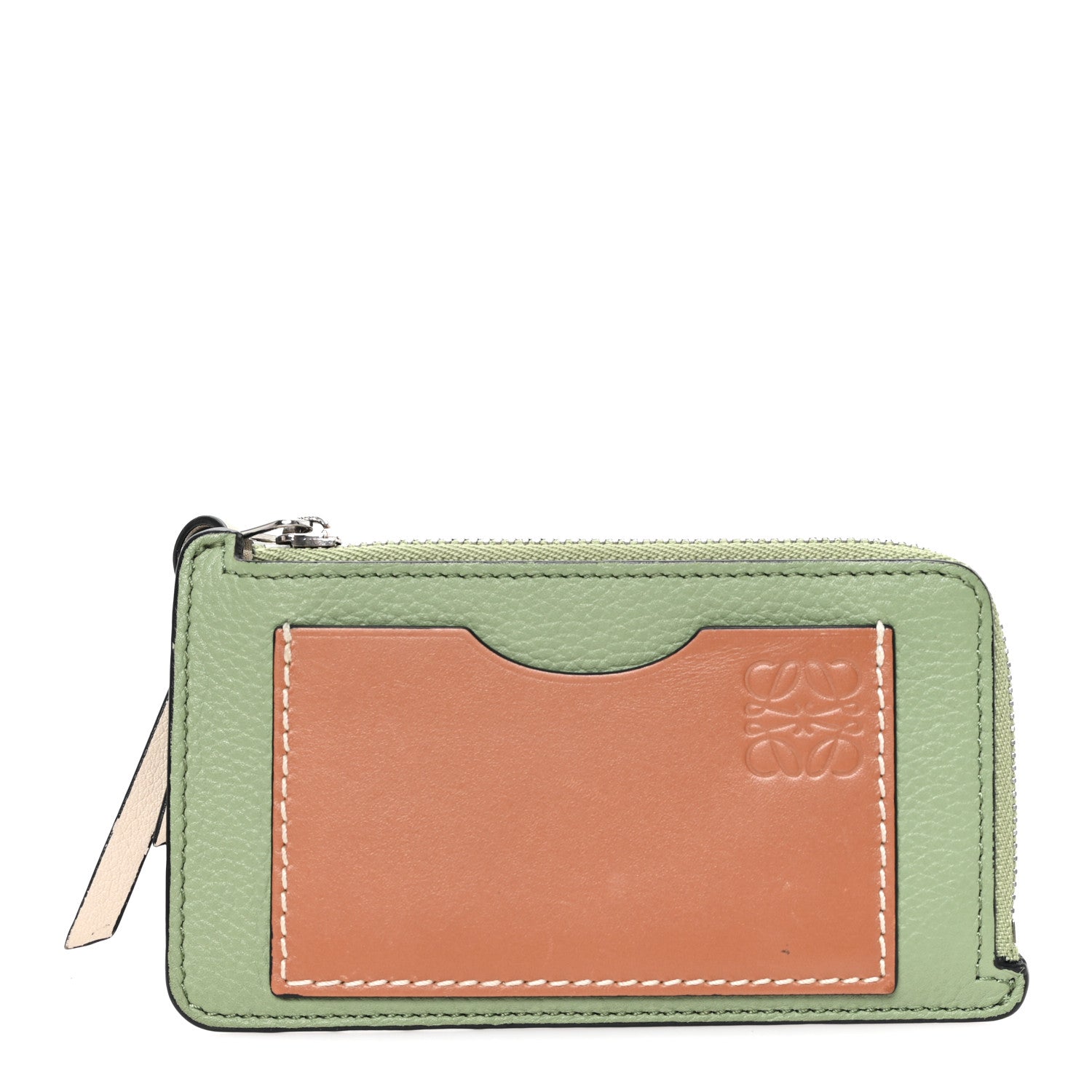 Loewe Soft Grained Calfskin Coin Card Holder Rosemary Tan 1 of 7
