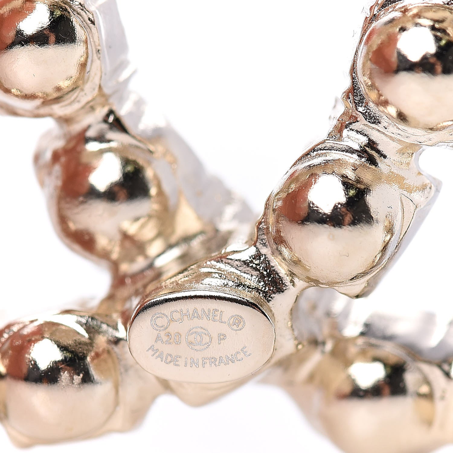 Chanel Crystal CC Brooch Gold 4 of 5