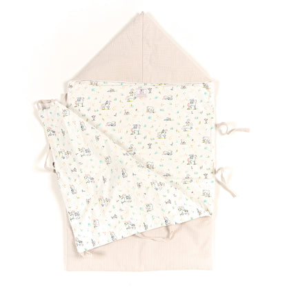 Hermes Cotton Poplin Embroidered Cabriole Baby Bunting Blanket Blanc Creme 3 of 4